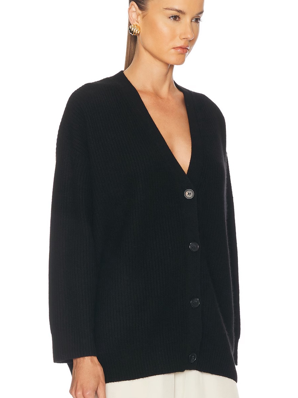 Jenni Kayne Cashmere Cocoon Cardigan in Black - Picture 5 of 11